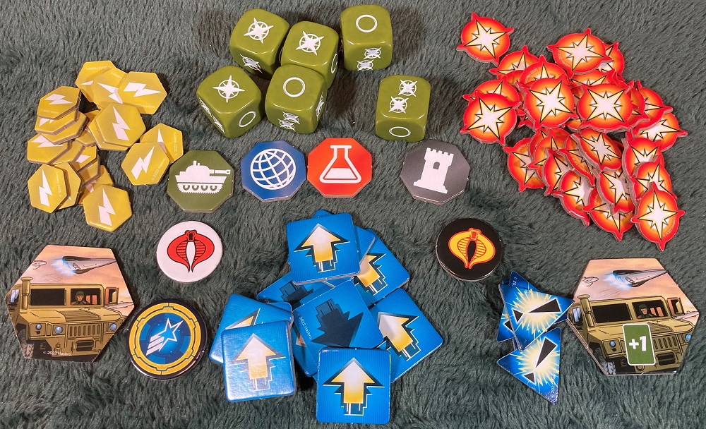 tokens and dice