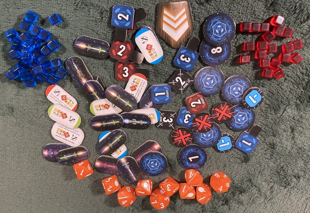 tokens, dice, and cubes
